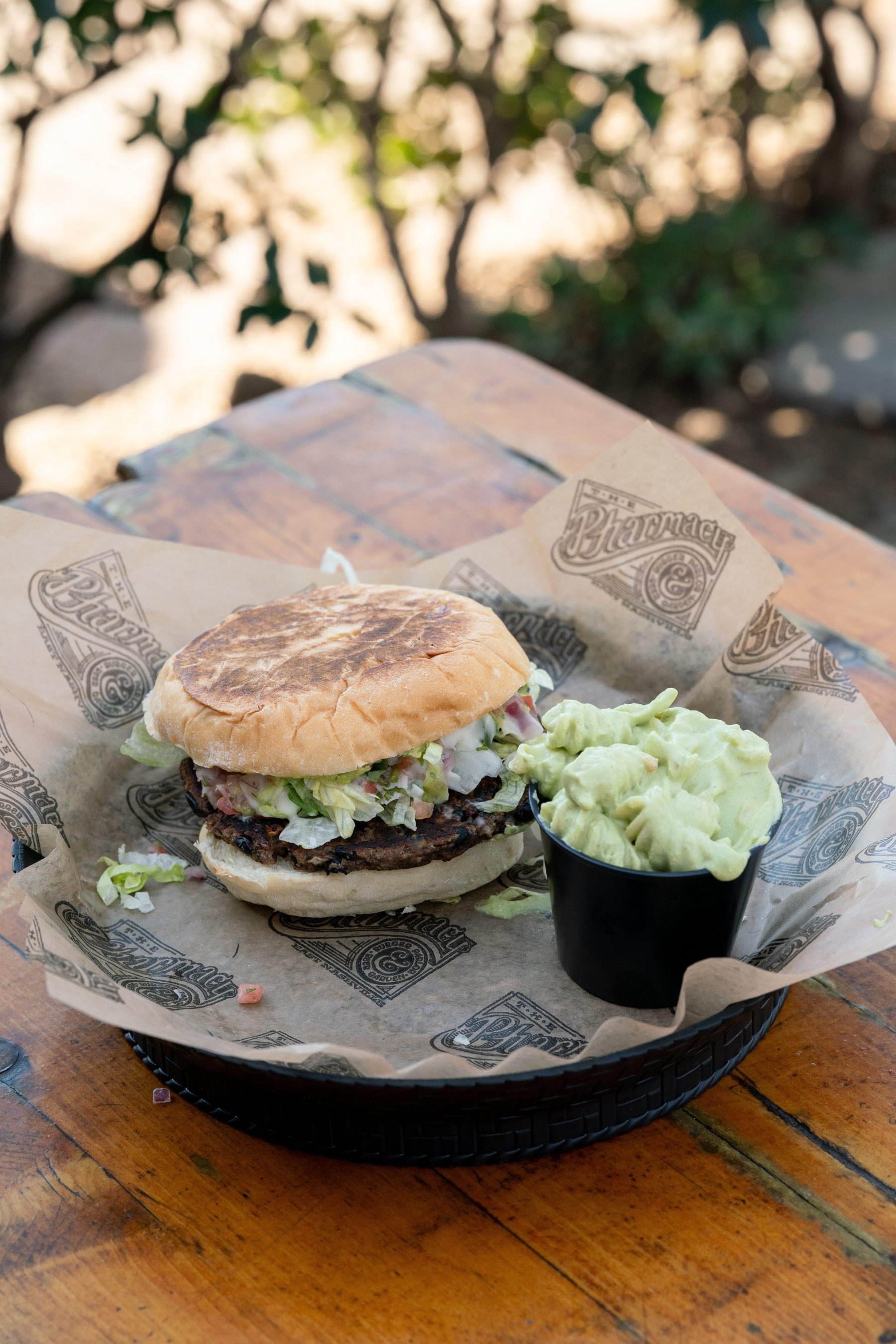 Burger with guacamole